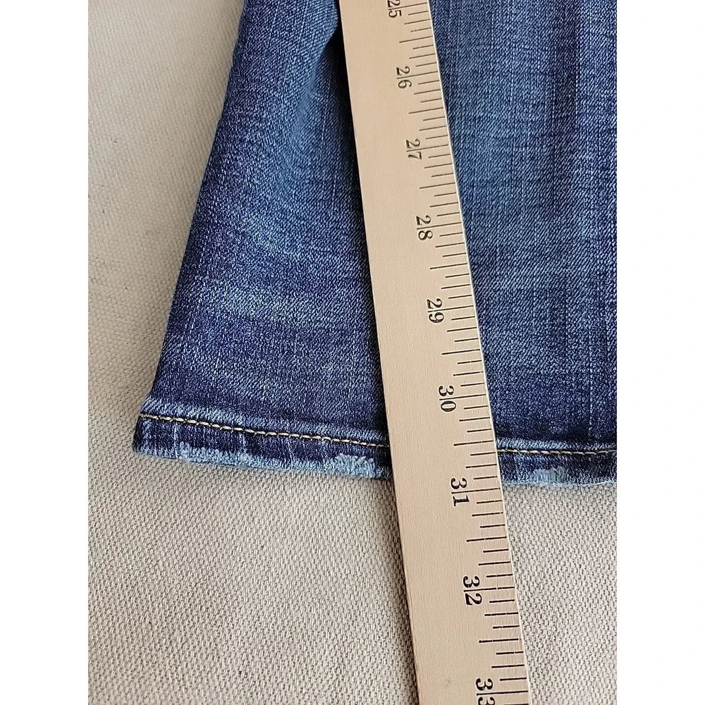 American Eagle Slim Straight Jeans Mens 28x32 Blue Stretch Whiskered Denim